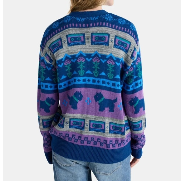 Netflix Stranger Things Slouchy Cardigan Scotty Terrier Women’s Medium NEW - Picture 6 of 7